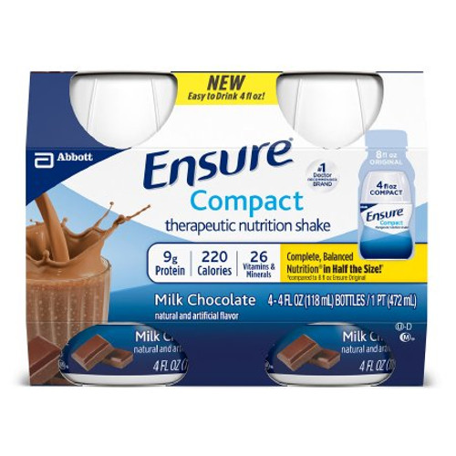 Oral Supplement Ensure Compact Therapeutic Nutrition Shake Chocolate Flavor Ready to Use 4 oz. Bottle 64362