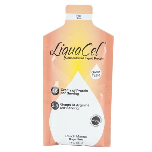 Oral Protein Supplement LiquaCel Peach Mango Flavor Ready to Use 1 oz. Pouch GH-86