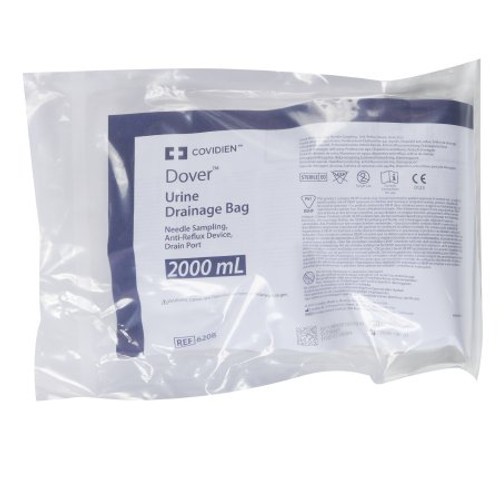 Urinary Drain Bag Dover Anti-Reflux Valve / Splashguard II Drain Spout NonSterile 2000 mL Vinyl 6208-