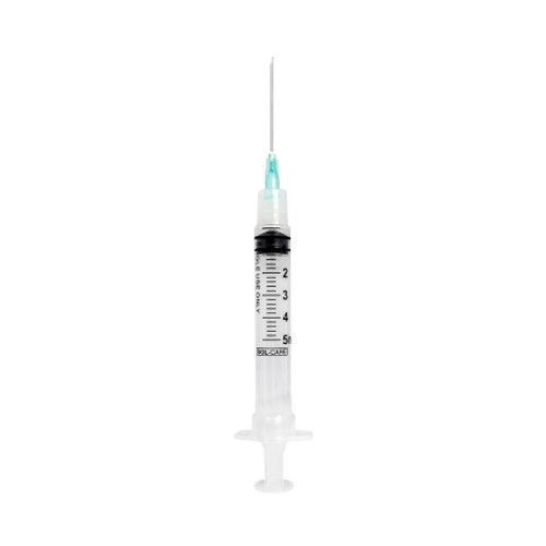 Syringe with Hypodermic Needle Sol-Care 5 mL 21 Gauge 1/2 Inch Detachable Needle Retractable Needle 140072IM