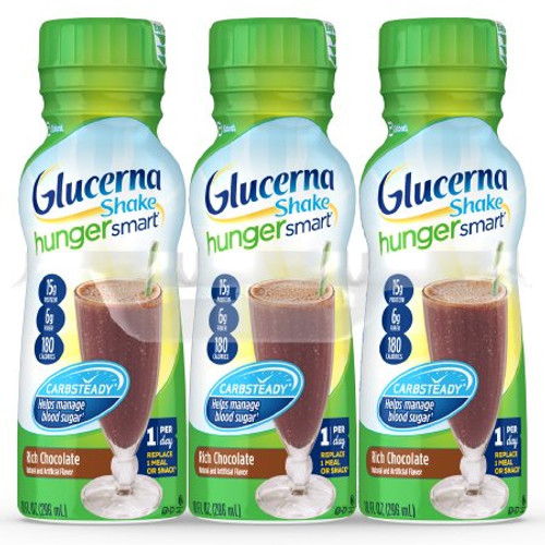 Oral Supplement Glucerna Hunger Smart Rich Chocolate Flavor Ready to Use 10 oz. Bottle 62885