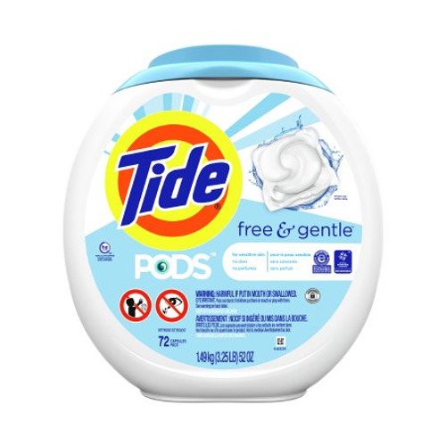 Laundry Detergent Tide PODS free gentle 63 oz. Canister Pod Unscented 89892