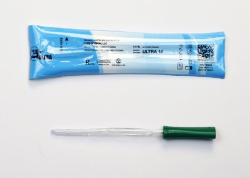 Urethral Catheter Cure Ultra Straight Tip Lubricated PVC 14 Fr. 6 Inch ULTRA14