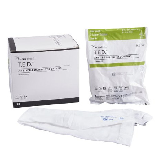 Anti-embolism Stocking T.E.D. Knee High X-Large / Regular White Inspection Toe 7604