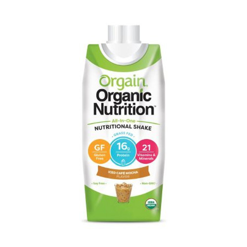 Oral Supplement Orgain Organic Nutritional Shake Iced Caf Mocha Flavor Ready to Use 11 oz. Carton 860547000075