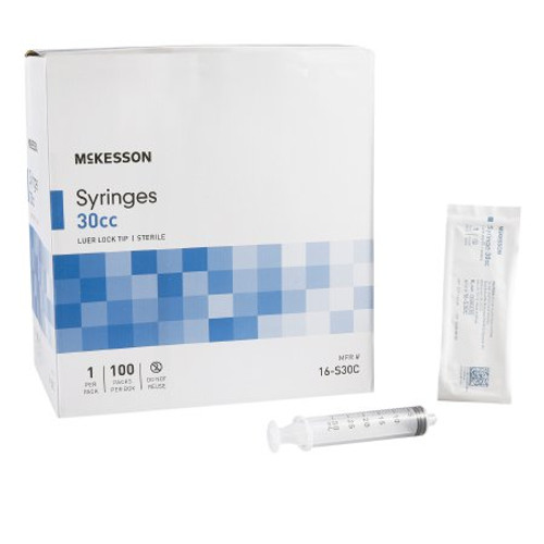General Purpose Syringe McKesson 30 mL Blister Pack Luer Lock Tip Without Safety 16-S30C