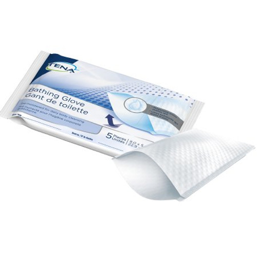 Rinse-Free Bathing Glove Wipe TENA Soft Pack Water / PEG-8 / Dimethicone Scented 5 Count 65005