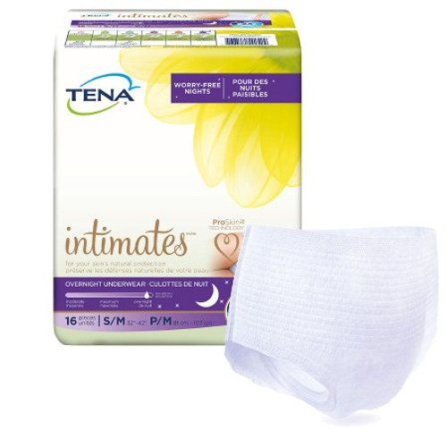 Female Adult Absorbent Underwear TENA Overnight Pull On with Tear Away Seams Medium Disposable Heavy Absorbency 54252