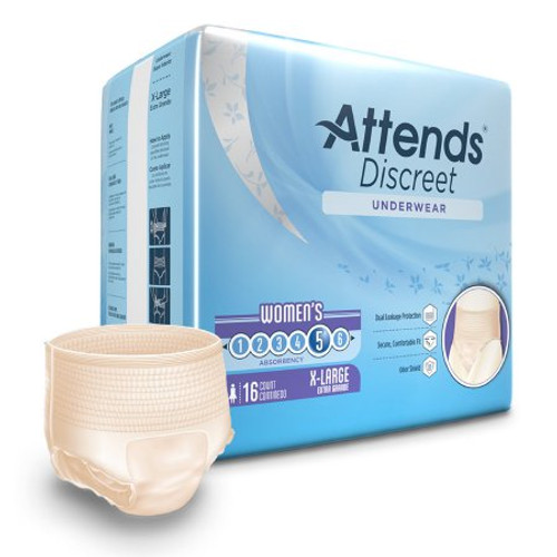 Female Adult Absorbent Underwear Attends Discreet Pull On with Tear Away Seams X-Large Disposable Heavy Absorbency ADUF40