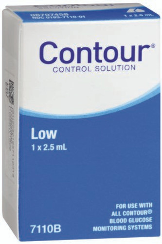 Blood Glucose Control Solution Contour Blood Glucose Testing 2.5 mL Low Level 7110B