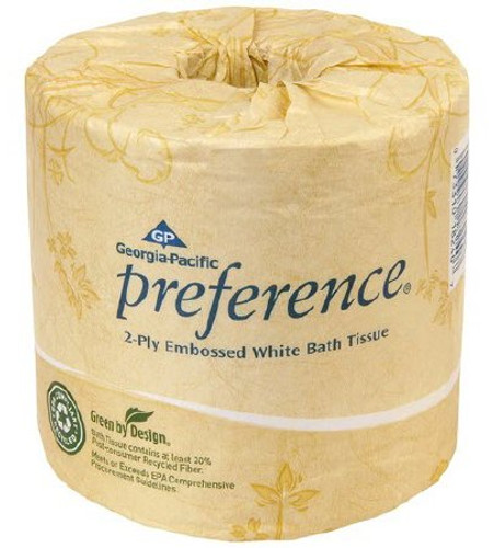 Toilet Tissue preference White 2-Ply Standard Size Cored Roll 550 Sheets 4 X 4-1/20 Inch 18240/01