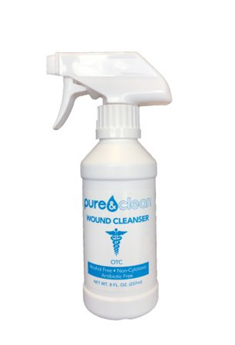 Wound Cleanser Pure Clean 8 oz. Pump Bottle Hypochlorous Acid Solution 739189359158