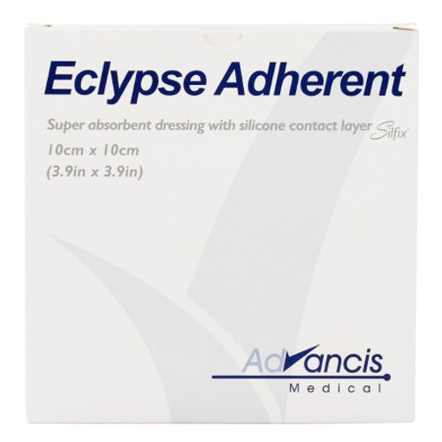 Super Absorbent Dressing Eclypse Adherent Silicone 4 X 4 Inch Sterile CR3881