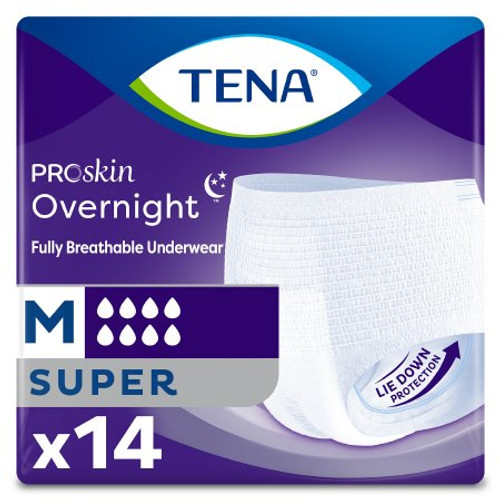Unisex Adult Absorbent Underwear TENA ProSkin Overnight Super Pull On with Tear Away Seams Medium Disposable Heavy Absorbency 72235