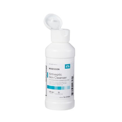 Antiseptic Skin Cleanser McKesson 4 oz. Flip-Top Bottle 4% Strength CHG Chlorhexidine Gluconate / Isopropyl Alcohol NonSterile 16-CHG4