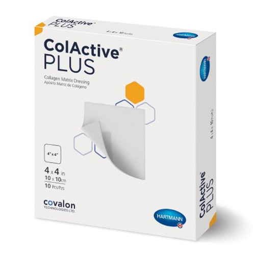 Collagen Dressing ColActive Plus Collagen / Sodium Alginate / Carboxyl Methylcellulose / Ethylenediamine-tetraacetic Acid EDTA 4 X 4 Inch 10 per Pack 10180000