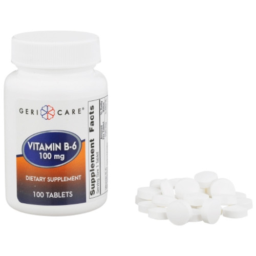 Vitamin Supplement Geri-Care Vitamin B6 100 mg Strength Tablet 100 per Bottle 854-01-GCP