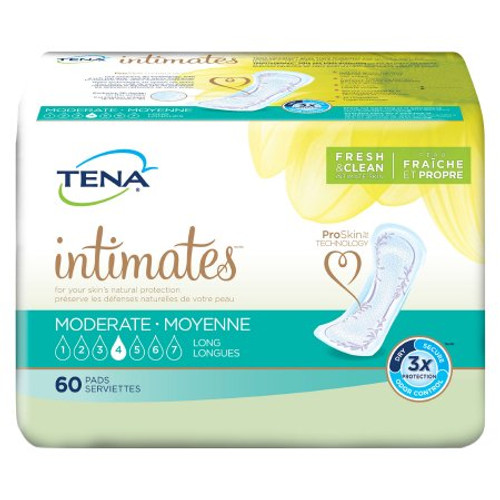 Bladder Control Pad TENA Intimates Moderate Long 12 Inch Length Moderate Absorbency Dry-Fast Core One Size Fits Most Adult Female Disposable 54375