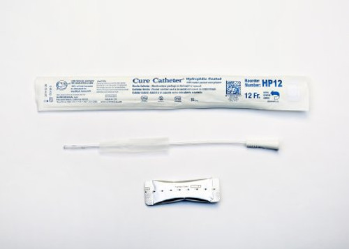 Urethral Catheter Cure Catheter Straight Tip Hydrophilic Coated Plastic 12 Fr. 10 Inch HP12