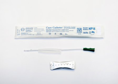 Urethral Catheter Cure Catheter Straight Tip Hydrophilic Coated Plastic 14 Fr. 10 Inch HP14