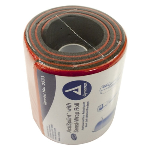 ActiSplint General Purpose Splint Rolled Splint Red / Charcoal Gray 4-1/4 X 36 Inch - Splint 2 Inch X 5 Yard - Sensi-Wrap 3533