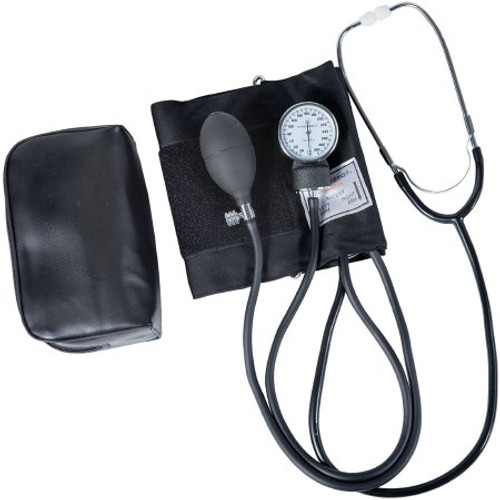 Aneroid Sphygmomanometer Combo Kit At Home Blood Pressue Kit Adult Size Nylon Cuff Single Head Stethoscope 0104 Each/1