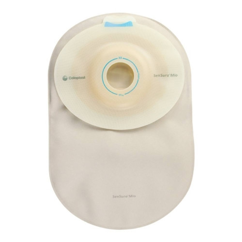 Filtered Ostomy Pouch SenSura Mio Convex One-Piece System 8-1/4 Inch Length Maxi 1-1/4 Inch Stoma Closed End Convex Light Pre-Cut 16327 Box/10