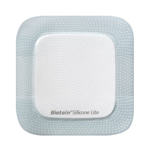 Thin Silicone Foam Dressing Biatain Silicone Lite 2 X 2 Inch Square Silicone Adhesive with Border Sterile 33452 Box/5