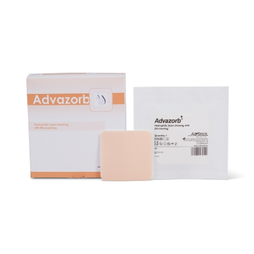 Foam Dressing Advazorb 4 X 4 Inch Square Non-Adhesive without Border Sterile CR4166 Box/10