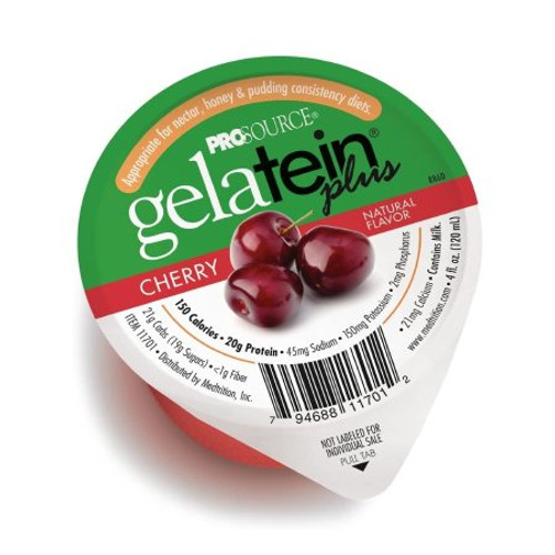 Oral Supplement Gelatein Plus Cherry Flavor Ready to Use 4 oz. Cup 11701 Case/36