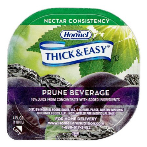 Thickened Beverage Thick Easy 4 oz. Portion Cup Prune Flavor Ready to Use Nectar Consistency 72461 Case/24