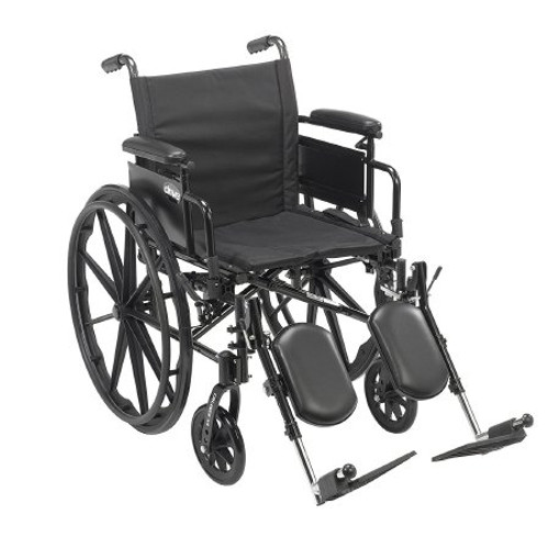 Wheelchair Cruiser X4 Desk Length Arm Flip Back Arm Style Elevating Legrest Black Upholstery 18 Inch Seat Width 300 lbs. Weight Capacity CX418ADDA-ELR