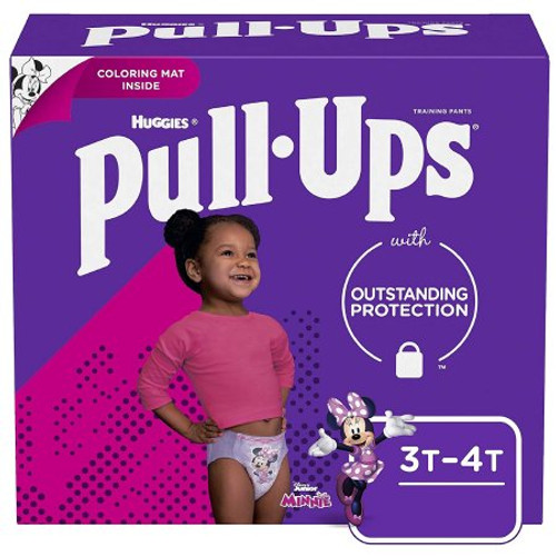 Female Toddler Training Pants Pull-Ups Learning Designs Size 3T to 4T Disposable Heavy Absorbency 45127 Case/66