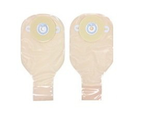 Ostomy Pouch Nu-Hope One-Piece System 11 Inch Length 1-1/8 to 2 Inch Stoma Drainable Oval Flat Pre-Cute 7245 Box/10