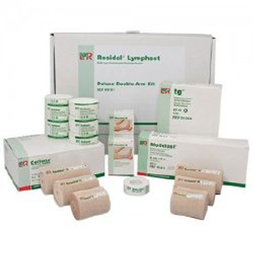 4 Layer Compression Bandage System Rosidal Lymphset 2-2/5 Inch X 4-2/5 Yard / 4 Inch X 3-3/10 Yard / 2-2/5 Inch X 5-1/2 Yard / 3-1/5 Inch X 5-1/2 Yard / 4 Inch X 5-1/2 Yard / 1/2 Inch X 5-1/2 Yard Deluxe Double Arm Standard Compression Pull On / Ta