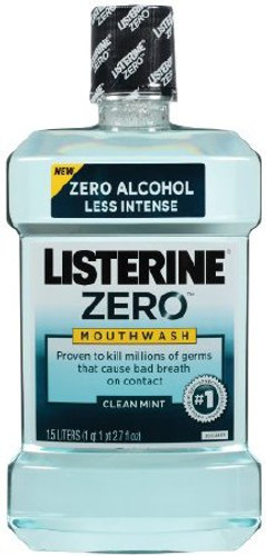 Mouthwash Listerine Zero 1.5 Liter Clean Mint Flavor 10312547428344 Case/6