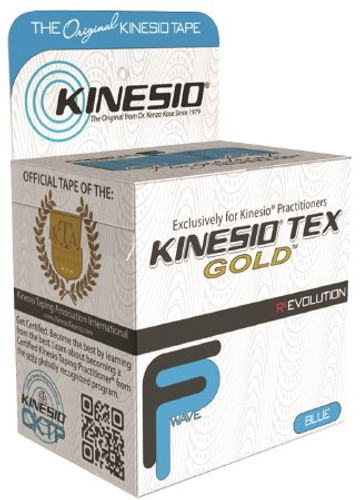 Kinesiology Tape Kinesio Tex Gold FP Water Resistant Cotton 2 Inch X 5-1/2 Yard Blue NonSterile 24-4871-6 Pack/6