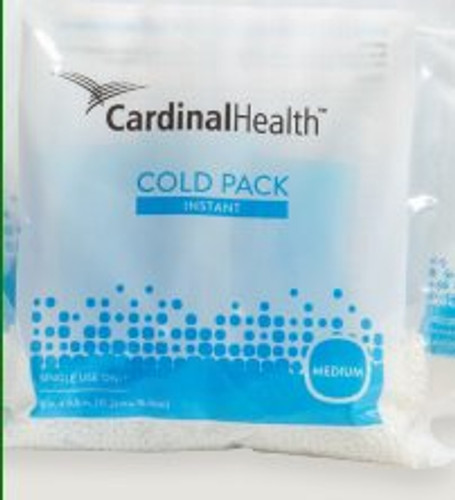 Instant Cold Pack Cardinal Health Non-Sweat General Purpose Medium 6 X 6-1/2 Inch Plastic / Ammonium Nitrate / Water Disposable 11445-020B Case/32