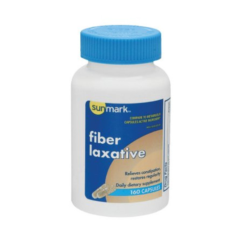Laxative sunmark Original Flavor Capsule 160 per Bottle 0.52 Gram Strength Psyllium Husk 01093981644 Each/1