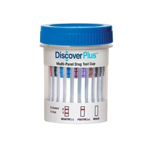 Drugs of Abuse Test Discover Plus 12-Drug Panel with Adulterants AMP BAR BUP BZO COC mAMP/MET MDMA MTD OPI OXY PCP THC CR pH SG Urine Sample 25 Tests DISP-DUD-6124N Box/1
