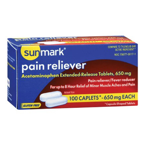 Pain Relief McKesson Brand 650 mg Strength Acetaminophen Caplet 100 per Bottle 70677001701 Bottle/100