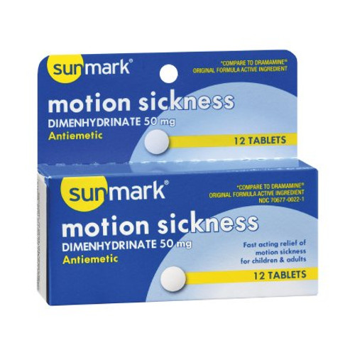 Nausea Relief sunmark 50 mg Strength Tablet 12 per Box 70677002201 Box/1