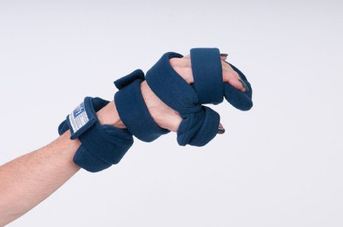 Resting Hand Splint with Five Straps ComfySplints Progressive Broadcloth / Foam / Steel Right Hand Navy Blue Small 24-3318 Each/1