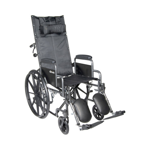 Reclining Wheelchair McKesson Desk Length Arm Removable Padded Arm Style Swing-Away Elevating Legrest Black Upholstery 20 Inch Seat Width 350 lbs. Weight Capacity 146-SSP20RBDDA Each/1