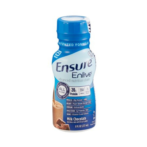 Oral Supplement Ensure Enlive Advanced Nutrition Shake Chocolate FLavor Ready to Use 8 oz. Bottle 64283