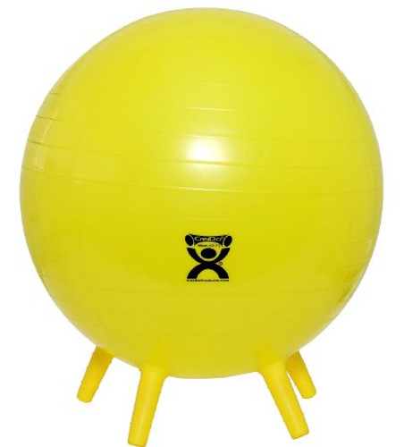 Inflatable Exercise Ball with Stability Feet CanDo Yellow 30-1891