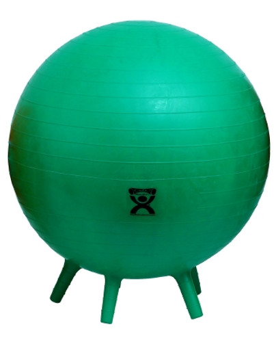 Inflatable Exercise Ball with Stability Feet CanDo Green 30-1893