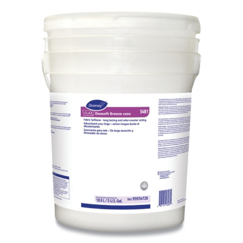 Fabric Softener Diversey Clax Deosoft Breeze 5 gal. Pail Liquid Concentrate Fresh Scent DVS95934726
