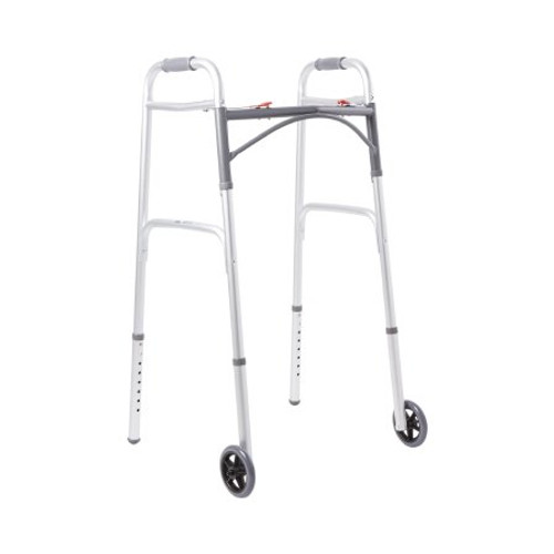 Folding Walker Adjustable Height McKesson Aluminum Frame 350 lbs. Weight Capacity 32 to 39 Inch Height 146-10210-1