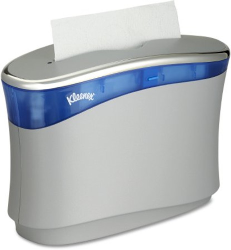 Paper Towel Dispenser Kleenex Reveal Gray ABS Plastic Manual Pull 150 Count Countertop 51904